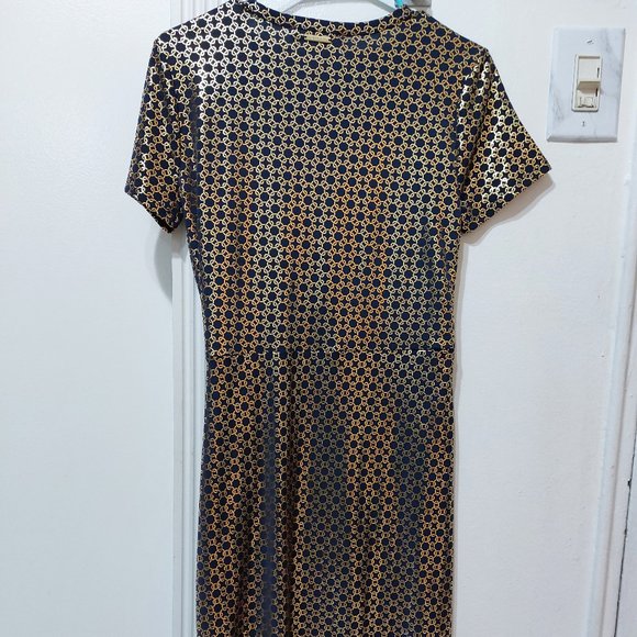 MICHAEL KORS Women's Metallic Chain-Print Knot Mini Dress SIZE MEDIUM - Picture 11 of 13